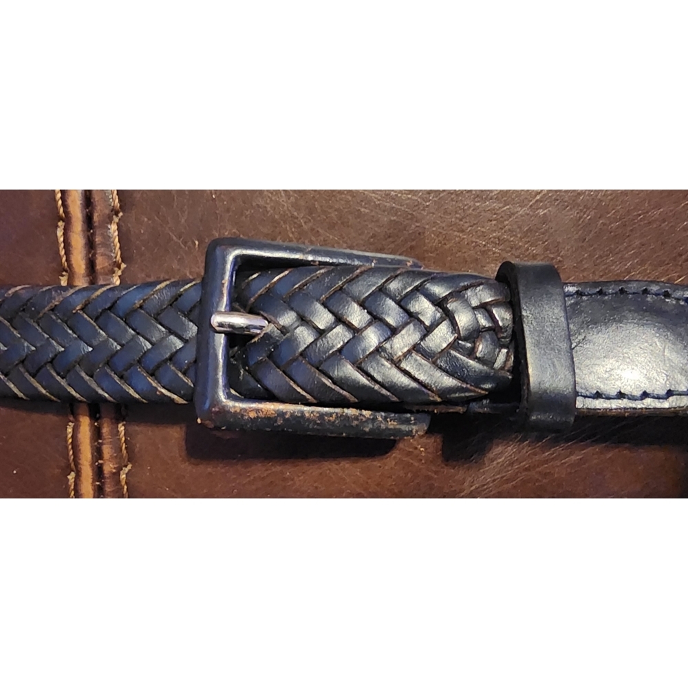 Talbots Women's Casual Belt Braided Leather Black Size M